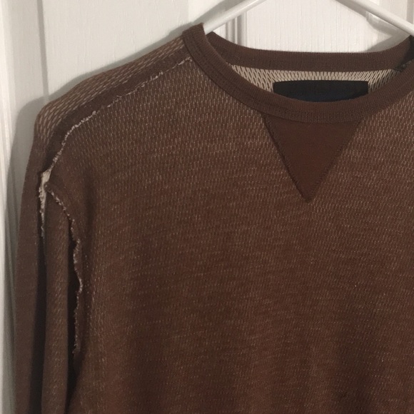 Nautica Jean Co. Dark Brown lightweight thermal long sleeve shirt, medium EUC - Picture 2 of 9